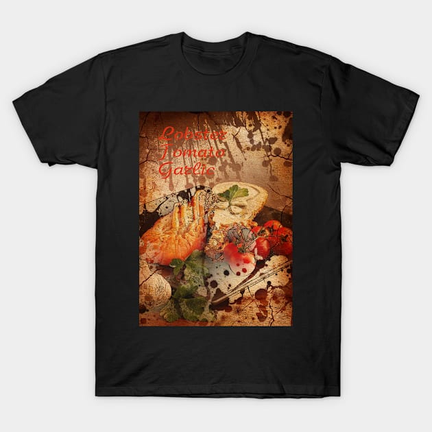 Lobster, tomatoes, garlic T-Shirt by CatCoconut-Art